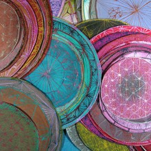 Claudia Cannizzaro, "Halos, All of My Saints," 2007, Acrylic on Cotton, Dimension Variable, Detail