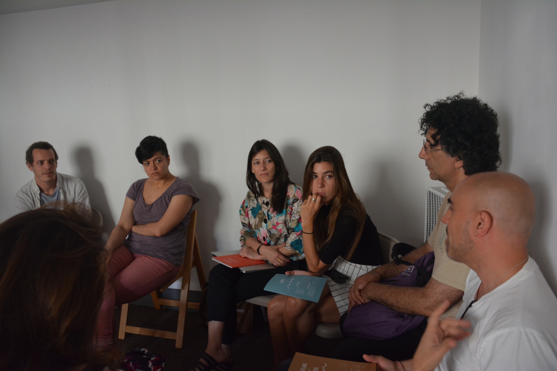 RU Monthly Artist Presentation on July 12, 2016 with our new resident artists. (from left to right: Antoine Turillon, Zorica Zafirovska, Eugenia Delfini, Eva Pion, Andreas Savva, Ivan Gaete)