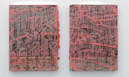 55 x 40 - Untitled #02-1, #02-2, Gouache on mulberry paper mounted on canvas, 2015. Courtesy of the artist.