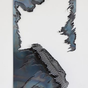 Mari Claudia García; "Untitled", from the series "The Weight of Erasure"; steel sculpture; 2026.