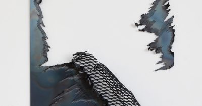 Mari Claudia García; "Untitled", from the series "The Weight of Erasure"; steel sculpture; 2026.