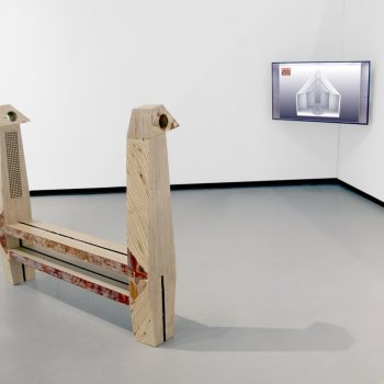 Challenges of Imagination. 2017 / Video Installation / Full-HD Video, Plywood, Speaker, Bluetooth Audio / a collaboration with Rambod Vala