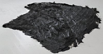 Untitled (Fur), 2011, felt, bitumen paint, 150 x 115 cm