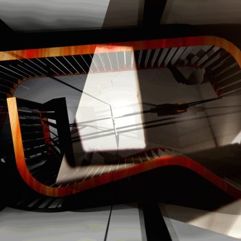 Flip Flap Logo - Film Machine, 2012, Installation with 16mm Film loop, color, sound 4’15”, mirror, wood construction