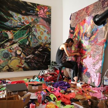 Hyon Gyon in her studio