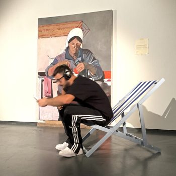To Hear the Flower Cry, painting and performance, painting 250 × 190 cm, 2024, Stuttgart
