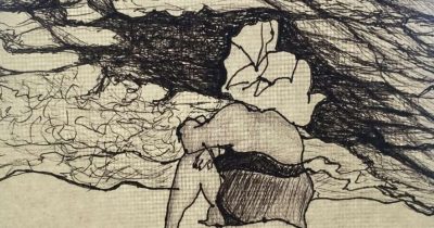 A.E. Chapman, Hat, Rockaway Beach, 2018, pen on paper.