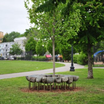 Ekene Ijeoma, Stone Circle Bench 1, Boston Public Art Triennial. Photo by Annielly Camargo
