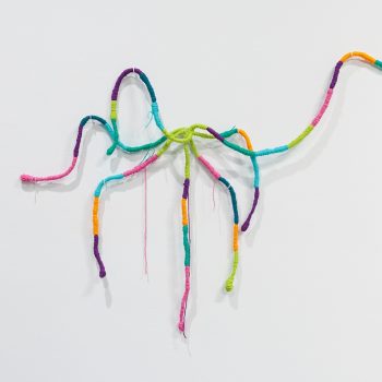 Miatta Kawinzi, Hard Times Require Furious Dancing (Alice Walker), 2026. Detail. Copper wire hand-wrapped in cotton yarn. Photo by Colin Conces, courtesy of Bemis Center.