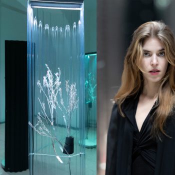 Elusion, 2025, interactive installation mixed media, artwork photo credit: Blaž Gutman/MGML, portrait photo credit: Nikola Milatovic