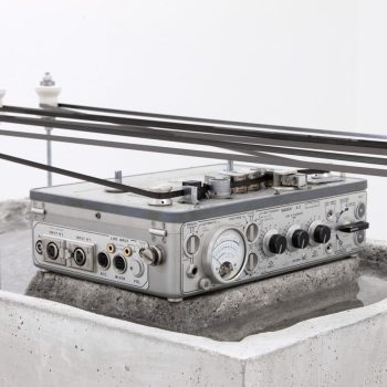 concrete, aluminium, vaseline, water, porcelain, tape machine - 200 x 90 x 60 cm