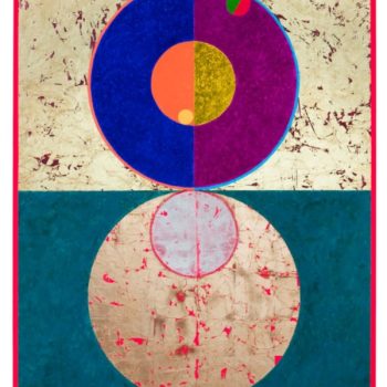 180 x 120 cm, Oil, tempera, gold and copper leaves on linen, 2019