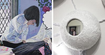 Details of work by Naomi Okubo(left) and Lulu Meng(right), 2019