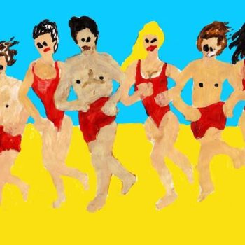 Baywatch, 2015 from Serial Portraits (2015 - 2016), acrylic on paper, 16 x 24 cm