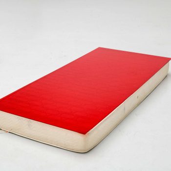 Mihael Klanjčić, "Untitled (mattress)", 2022, mattress, plexiglass, Photo credit - Juraj Vuglač