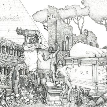 Via Appia Antica (after Piranesi), archival ink pen on watercolour paper, 45 x 350 cm, 2016 (detail)