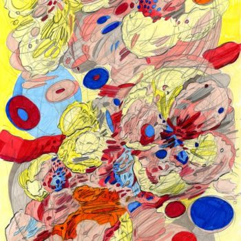 Volitia Changes Course, 2018, color pencil on paper, 17 x 11 inches