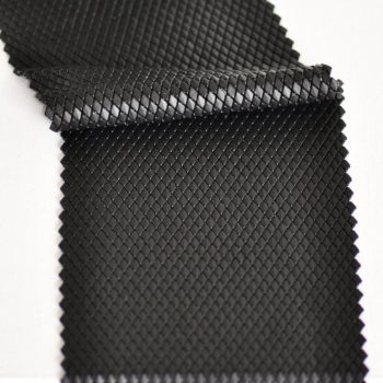 Ribbon (matte black), 2018; glass beads, thread; 15cm x 155cm